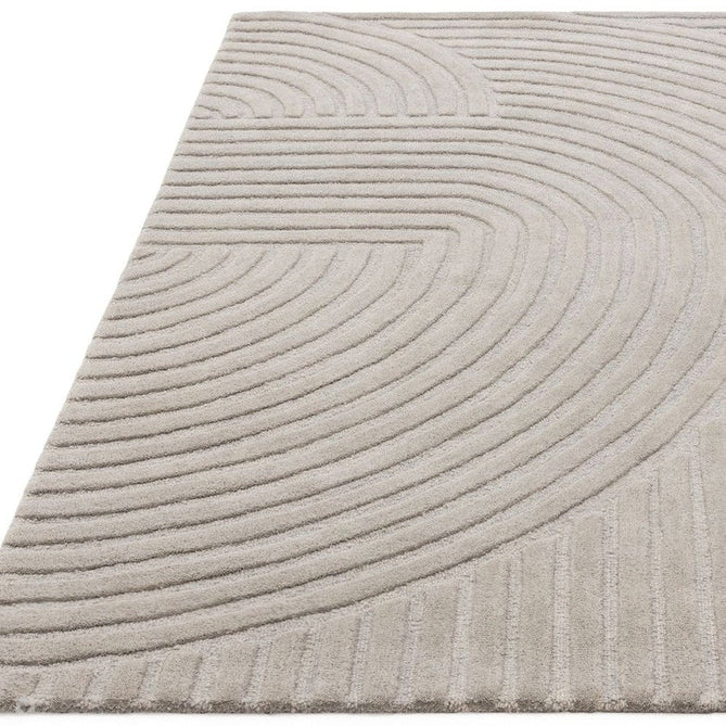 Hague Modern Plain Geometric Hand-Carved Hi-Low 3D Ridged Cut & Loop Pile Textured Wool Muted Grey Rug-Asiatic Carpets-Rug Love - The Most Loved Rug Store