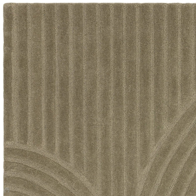 Hague Modern Plain Geometric Hand-Carved Hi-Low 3D Ridged Cut & Loop Pile Textured Wool Sage Rug-Asiatic Carpets-Rug Love - The Most Loved Rug Store