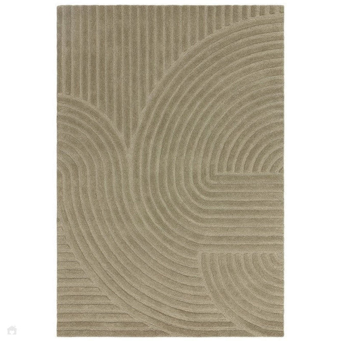 Hague Modern Plain Geometric Hand-Carved Hi-Low 3D Ridged Cut & Loop Pile Textured Wool Sage Rug-Asiatic Carpets-Rug Love - The Most Loved Rug Store