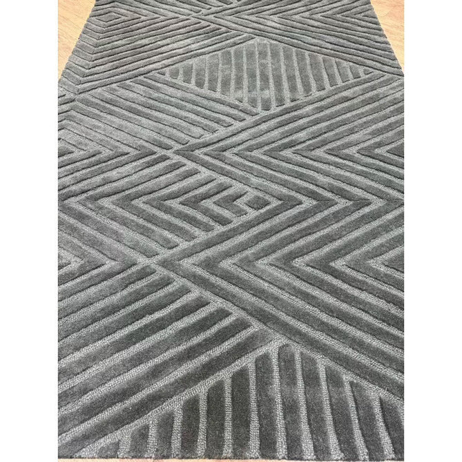 Hague Modern Plain Geometric Hand-Carved Hi-Low 3D Ridged Cut & Loop Pile Textured Wool Teal Rug-Asiatic Carpets-Rug Love - The Most Loved Rug Store