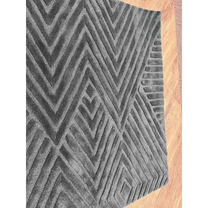 Hague Modern Plain Geometric Hand-Carved Hi-Low 3D Ridged Cut & Loop Pile Textured Wool Teal Rug-Asiatic Carpets-Rug Love - The Most Loved Rug Store