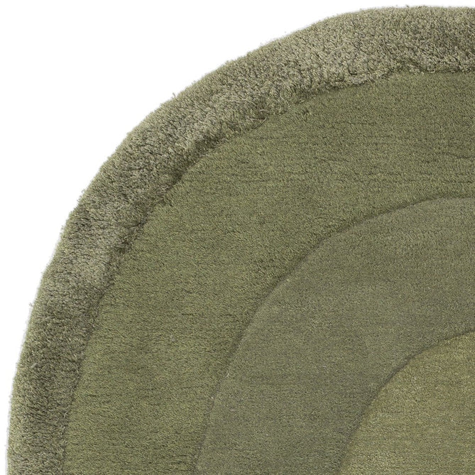 Halo Modern Plain Graduating Ombre Hand-Carved Hi-Low Textured Matt Wool Contrast Viscose Shimmer Border Sage Green Oval Rug-Asiatic Carpets-Rug Love - The Most Loved Rug Store