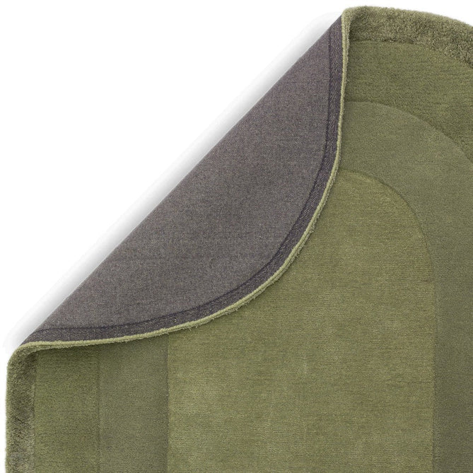 Halo Modern Plain Graduating Ombre Hand-Carved Hi-Low Textured Matt Wool Contrast Viscose Shimmer Border Sage Green Oval Rug-Asiatic Carpets-Rug Love - The Most Loved Rug Store