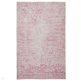 Hampton Burst Modern Abstract Distressed Hand-Woven Textured Wool Pink/Ivory Rug 200 x 285 cm