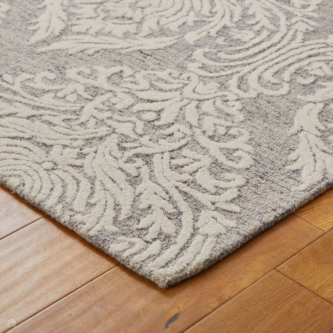 Hampton Damask Modern Abstract Distressed Hand-Woven Textured Wool Grey/Ivory Rug-Oriental Weavers-Rug Love - The Most Loved Rug Store