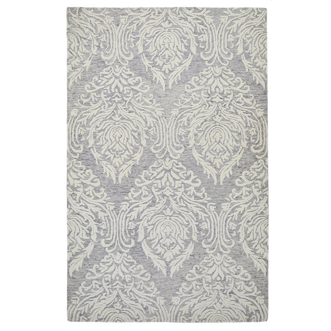 Hampton Damask Modern Abstract Distressed Hand-Woven Textured Wool Grey/Ivory Rug-Oriental Weavers-Rug Love - The Most Loved Rug Store