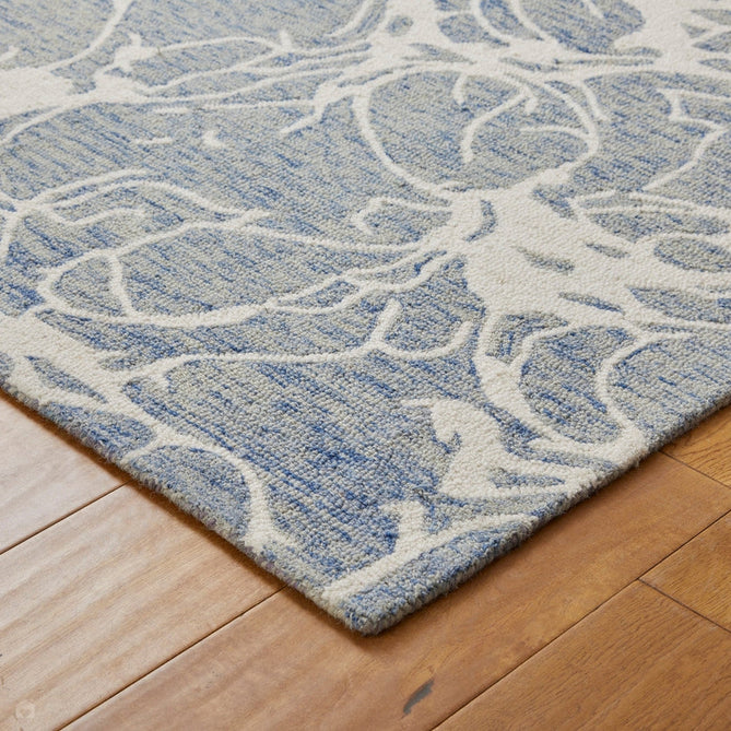 Hampton Sophie Modern Abstract Distressed Hand-Woven Textured Wool Blue/Ivory Rug-Oriental Weavers-Rug Love - The Most Loved Rug Store