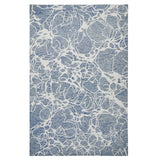 Hampton Sophie Modern Abstract Distressed Hand-Woven Textured Wool Loop Pile Blue/Ivory/Grey/Beige Rug