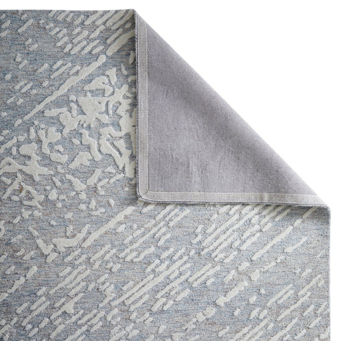 Hampton Tokyo Modern Abstract Distressed Hand-Woven Textured Wool Light Blue/Ivory Rug-Oriental Weavers-Rug Love - The Most Loved Rug Store