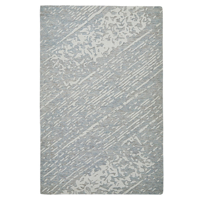 Hampton Tokyo Modern Abstract Distressed Hand-Woven Textured Wool Light Blue/Ivory Rug-Oriental Weavers-Rug Love - The Most Loved Rug Store