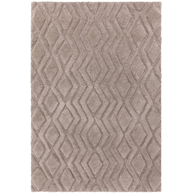 Harrison Modern Plain Hand-Carved Geometric Hi-Low Plush Soft Polyester Boho Shaggy Greige Rug-Asiatic Carpets-Rug Love - The Most Loved Rug Store