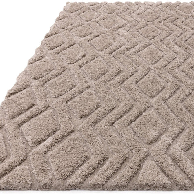 Harrison Modern Plain Hand-Carved Geometric Hi-Low Plush Soft Polyester Boho Shaggy Greige Rug-Asiatic Carpets-Rug Love - The Most Loved Rug Store