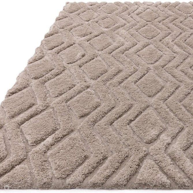 Harrison Modern Plain Hand-Carved Geometric Hi-Low Plush Soft Polyester Boho Shaggy Greige Rug-Asiatic Carpets-Rug Love - The Most Loved Rug Store