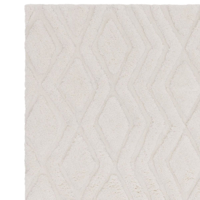 Harrison Modern Plain Hand-Carved Geometric Hi-Low Plush Soft Polyester Boho Shaggy Off White Rug-Asiatic Carpets-Rug Love - The Most Loved Rug Store