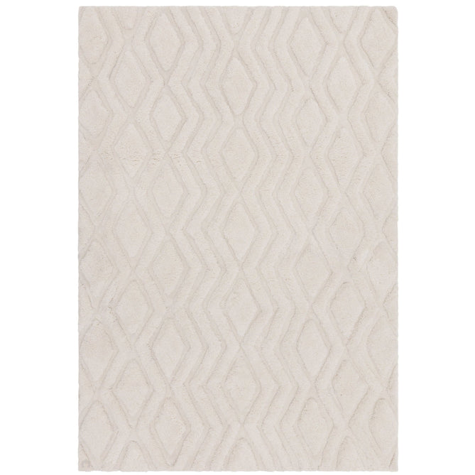 Harrison Modern Plain Hand-Carved Geometric Hi-Low Plush Soft Polyester Boho Shaggy Off White Rug-Asiatic Carpets-Rug Love - The Most Loved Rug Store