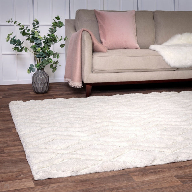 Harrison Modern Plain Hand-Carved Geometric Hi-Low Plush Soft Polyester Boho Shaggy Off White Rug-Asiatic Carpets-Rug Love - The Most Loved Rug Store