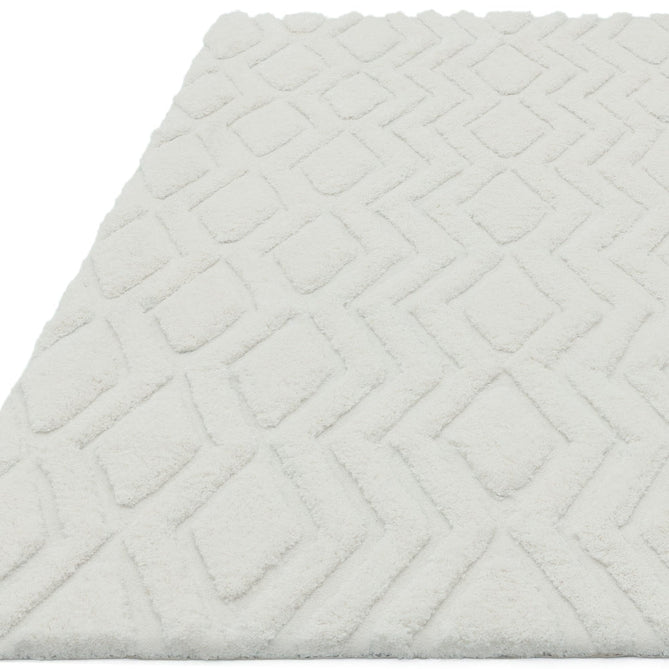 Harrison Modern Plain Hand-Carved Geometric Hi-Low Plush Soft Polyester Boho Shaggy Off White Rug-Asiatic Carpets-Rug Love - The Most Loved Rug Store