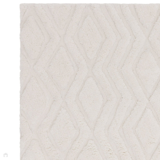 Harrison Modern Plain Hand-Carved Geometric Hi-Low Plush Soft Polyester Boho Shaggy Off White Rug-Asiatic Carpets-Rug Love - The Most Loved Rug Store