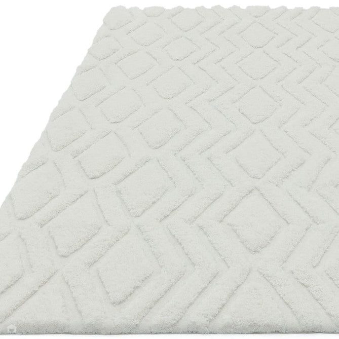 Harrison Modern Plain Hand-Carved Geometric Hi-Low Plush Soft Polyester Boho Shaggy Off White Rug-Asiatic Carpets-Rug Love - The Most Loved Rug Store