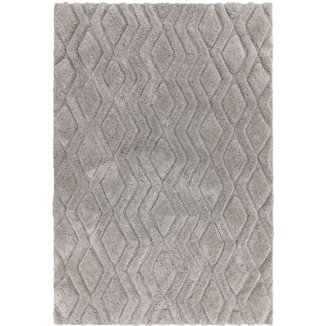 Harrison Modern Plain Hand-Carved Geometric Hi-Low Plush Soft Polyester Boho Shaggy Silver Rug-Asiatic Carpets-Rug Love - The Most Loved Rug Store