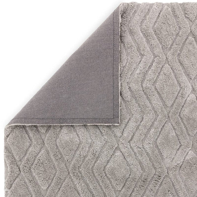 Harrison Modern Plain Hand-Carved Geometric Hi-Low Plush Soft Polyester Boho Shaggy Silver Rug-Asiatic Carpets-Rug Love - The Most Loved Rug Store