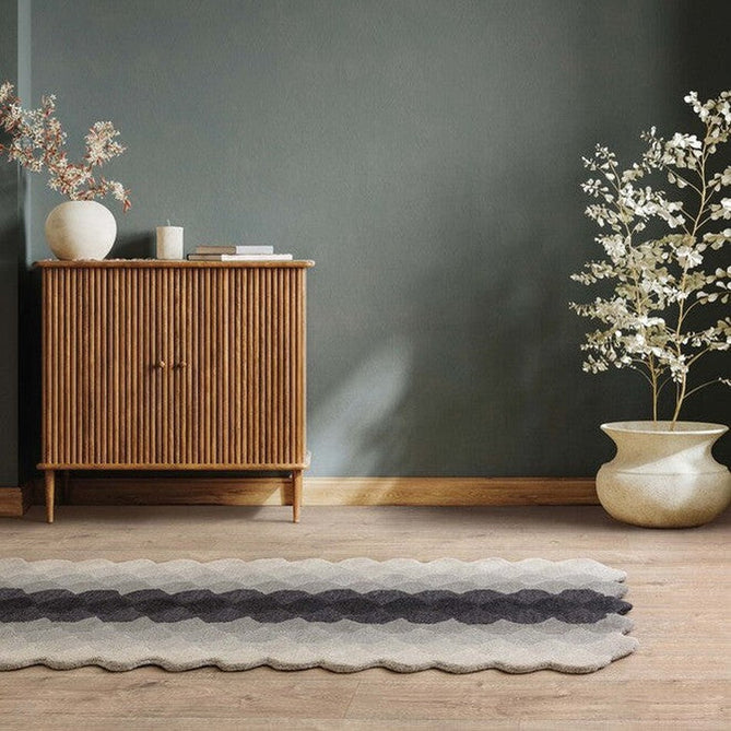 Hive Modern Geometric Hexagonal Ombre Gradient Hand-Woven Wool Charcoal Grey Rug-Asiatic Carpets-Rug Love - The Most Loved Rug Store