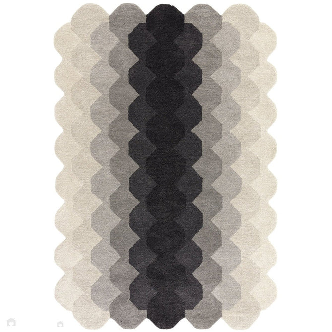 Hive Modern Geometric Hexagonal Ombre Gradient Hand-Woven Wool Charcoal Grey Rug-Asiatic Carpets-Rug Love - The Most Loved Rug Store