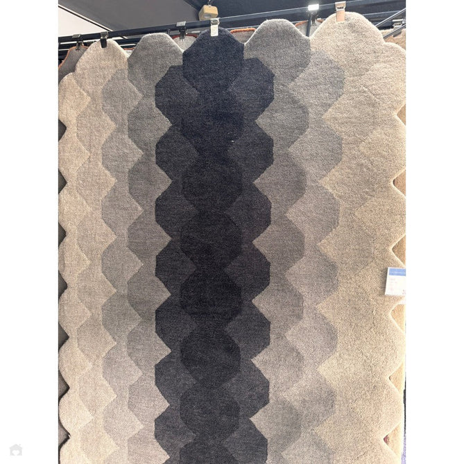 Hive Modern Geometric Hexagonal Ombre Gradient Hand-Woven Wool Charcoal Grey Rug-Asiatic Carpets-Rug Love - The Most Loved Rug Store