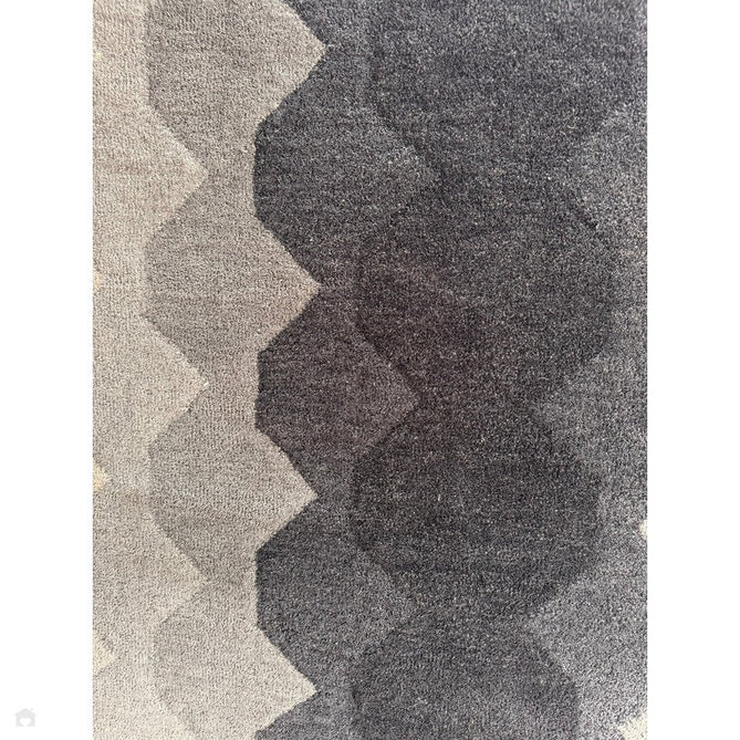 Hive Modern Geometric Hexagonal Ombre Gradient Hand-Woven Wool Charcoal Grey Rug-Asiatic Carpets-Rug Love - The Most Loved Rug Store