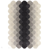 Hive Modern Geometric Hexagonal Ombre Gradient Hand-Woven Wool Charcoal Grey Rug