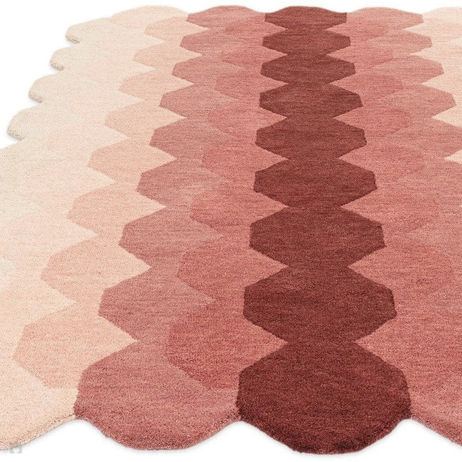 Hive Modern Geometric Hexagonal Ombre Gradient Hand-Woven Wool Pink Rug 160 x 230 cm-Shop Returns-Rug Love - The Most Loved Rug Store