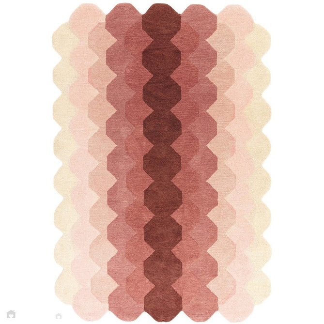 Hive Modern Geometric Hexagonal Ombre Gradient Hand-Woven Wool Pink Rug 160 x 230 cm-Shop Returns-Rug Love - The Most Loved Rug Store