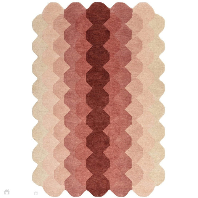 Hive Modern Geometric Hexagonal Ombre Gradient Hand-Woven Wool Pink Rug-Asiatic Carpets-Rug Love - The Most Loved Rug Store