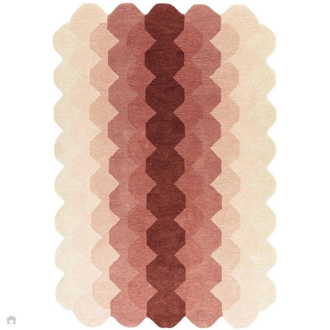 Hive Modern Geometric Hexagonal Ombre Gradient Hand-Woven Wool Pink Rug-Asiatic Carpets-Rug Love - The Most Loved Rug Store