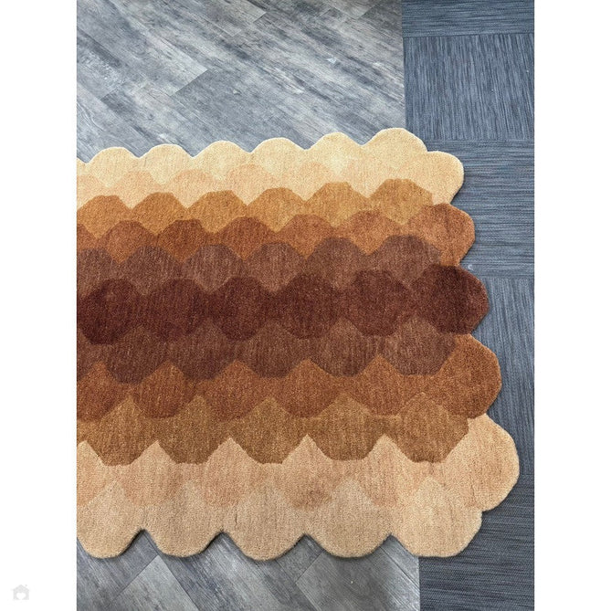 Hive Modern Geometric Hexagonal Ombre Gradient Hand-Woven Wool Rust Rug-Asiatic Carpets-Rug Love - The Most Loved Rug Store