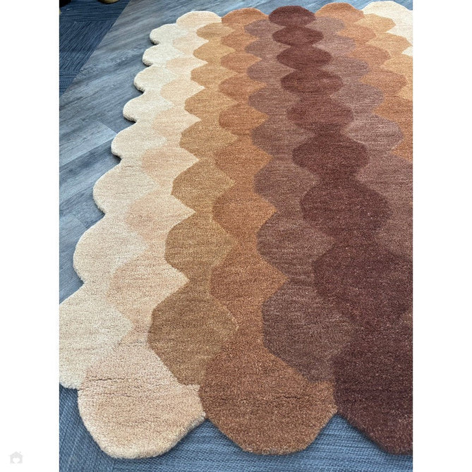 Hive Modern Geometric Hexagonal Ombre Gradient Hand-Woven Wool Rust Rug-Asiatic Carpets-Rug Love - The Most Loved Rug Store