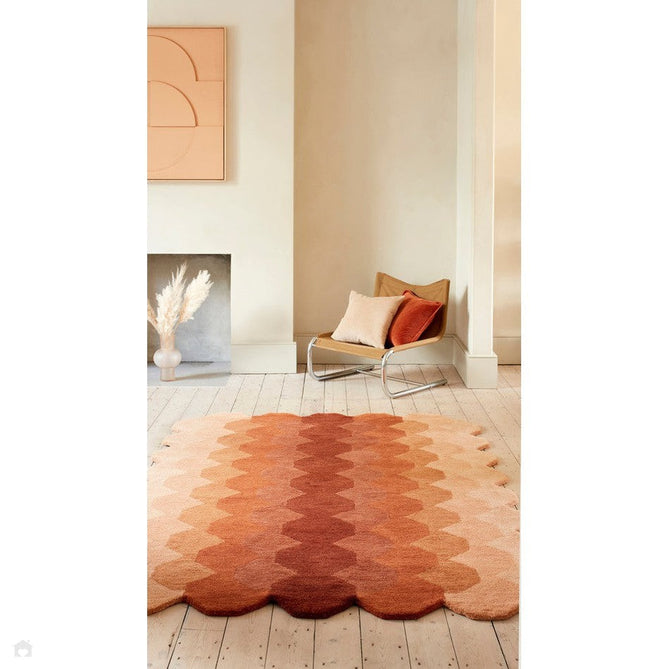 Hive Modern Geometric Hexagonal Ombre Gradient Hand-Woven Wool Rust Rug-Asiatic Carpets-Rug Love - The Most Loved Rug Store