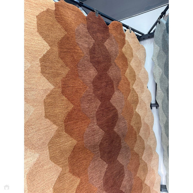 Hive Modern Geometric Hexagonal Ombre Gradient Hand-Woven Wool Rust Rug-Asiatic Carpets-Rug Love - The Most Loved Rug Store