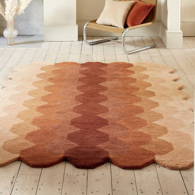 Hive Modern Geometric Hexagonal Ombre Gradient Hand-Woven Wool Rust Rug-Asiatic Carpets-Rug Love - The Most Loved Rug Store