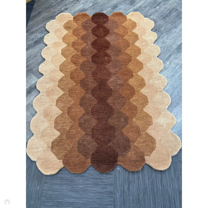 Hive Modern Geometric Hexagonal Ombre Gradient Hand-Woven Wool Rust Rug-Asiatic Carpets-Rug Love - The Most Loved Rug Store