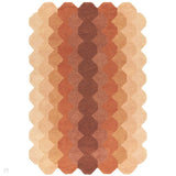 Hive Modern Geometric Hexagonal Ombre Gradient Hand-Woven Wool Rust/Beige/Terra/Brown Rug