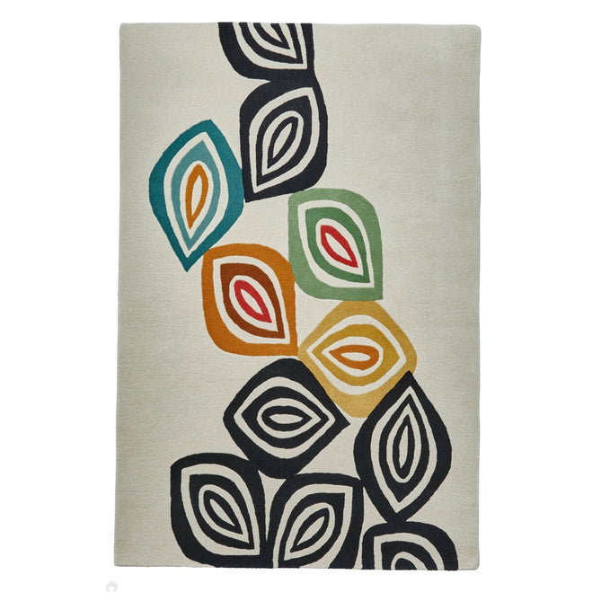 Inaluxe Modern Abstract Designer Wool Colour Fall IX05 Beige/Black/Multicolour Rug-Think Rugs-Rug Love - The Most Loved Rug Store