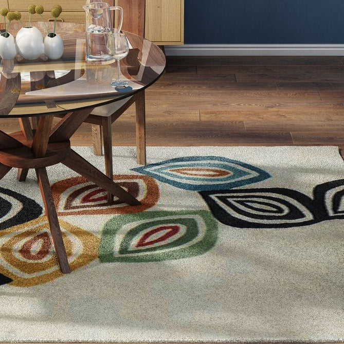 Inaluxe Modern Abstract Designer Wool Colour Fall IX05 Beige/Black/Multicolour Rug-Think Rugs-Rug Love - The Most Loved Rug Store