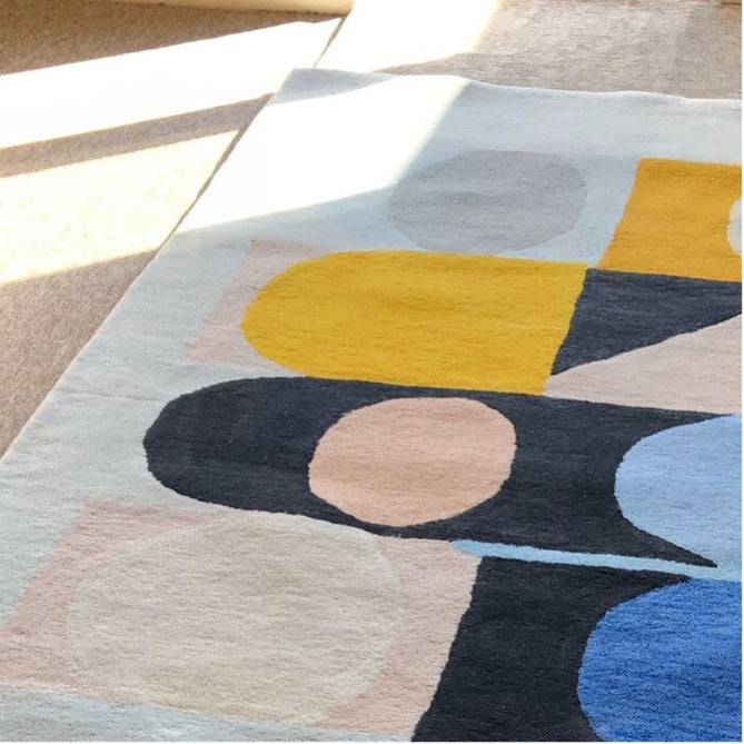 Inaluxe Modern Abstract Designer Wool Jazz Flute IX08 Grey/Black/Yellow/Pink/Multicolour Rug-Think Rugs-Rug Love - The Most Loved Rug Store