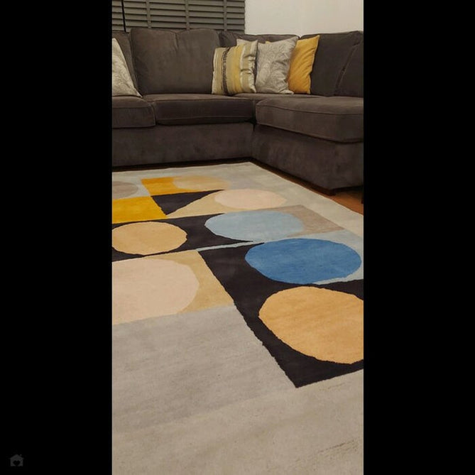 Inaluxe Modern Abstract Designer Wool Jazz Flute IX08 Grey/Black/Yellow/Pink/Multicolour Rug-Think Rugs-Rug Love - The Most Loved Rug Store