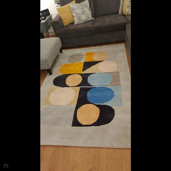 Inaluxe Modern Abstract Designer Wool Jazz Flute IX08 Grey/Black/Yellow/Pink/Multicolour Rug-Think Rugs-Rug Love - The Most Loved Rug Store