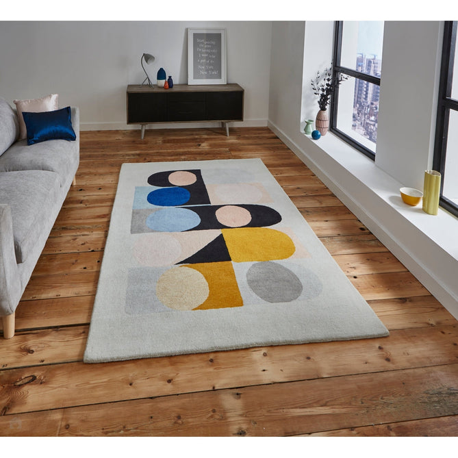 Inaluxe Modern Abstract Designer Wool Jazz Flute IX08 Grey/Black/Yellow/Pink/Multicolour Rug-Think Rugs-Rug Love - The Most Loved Rug Store