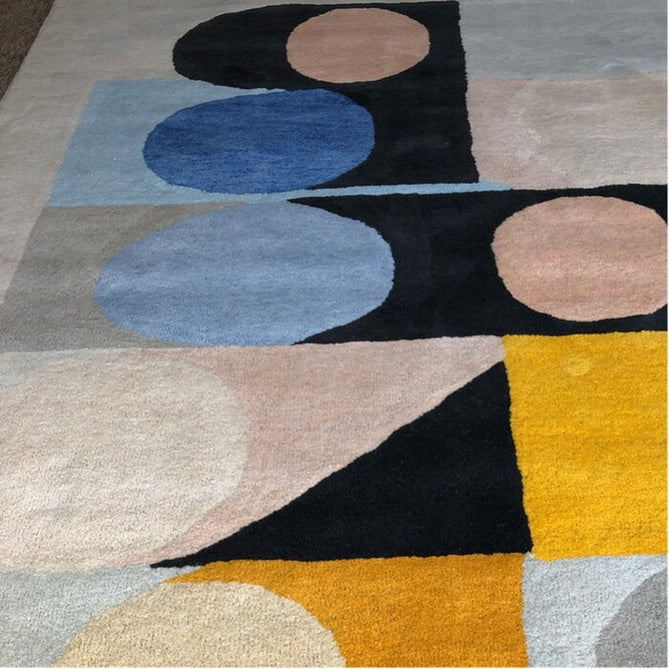 Inaluxe Modern Abstract Designer Wool Jazz Flute IX08 Grey/Black/Yellow/Pink/Multicolour Rug-Think Rugs-Rug Love - The Most Loved Rug Store