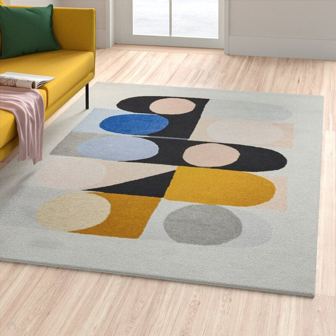 Inaluxe Modern Abstract Designer Wool Jazz Flute IX08 Grey/Black/Yellow/Pink/Multicolour Rug-Think Rugs-Rug Love - The Most Loved Rug Store