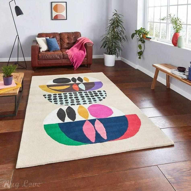 Inaluxe Modern Abstract Designer Wool Neon IX11 Beige/Cream/Blue/Black/Multicolour Rug-Think Rugs-Rug Love - The Most Loved Rug Store